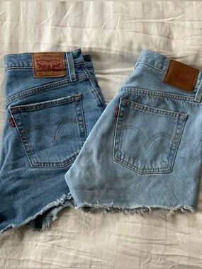 Levi's 501 Light Blue Denim Cutoff Shorts Duo